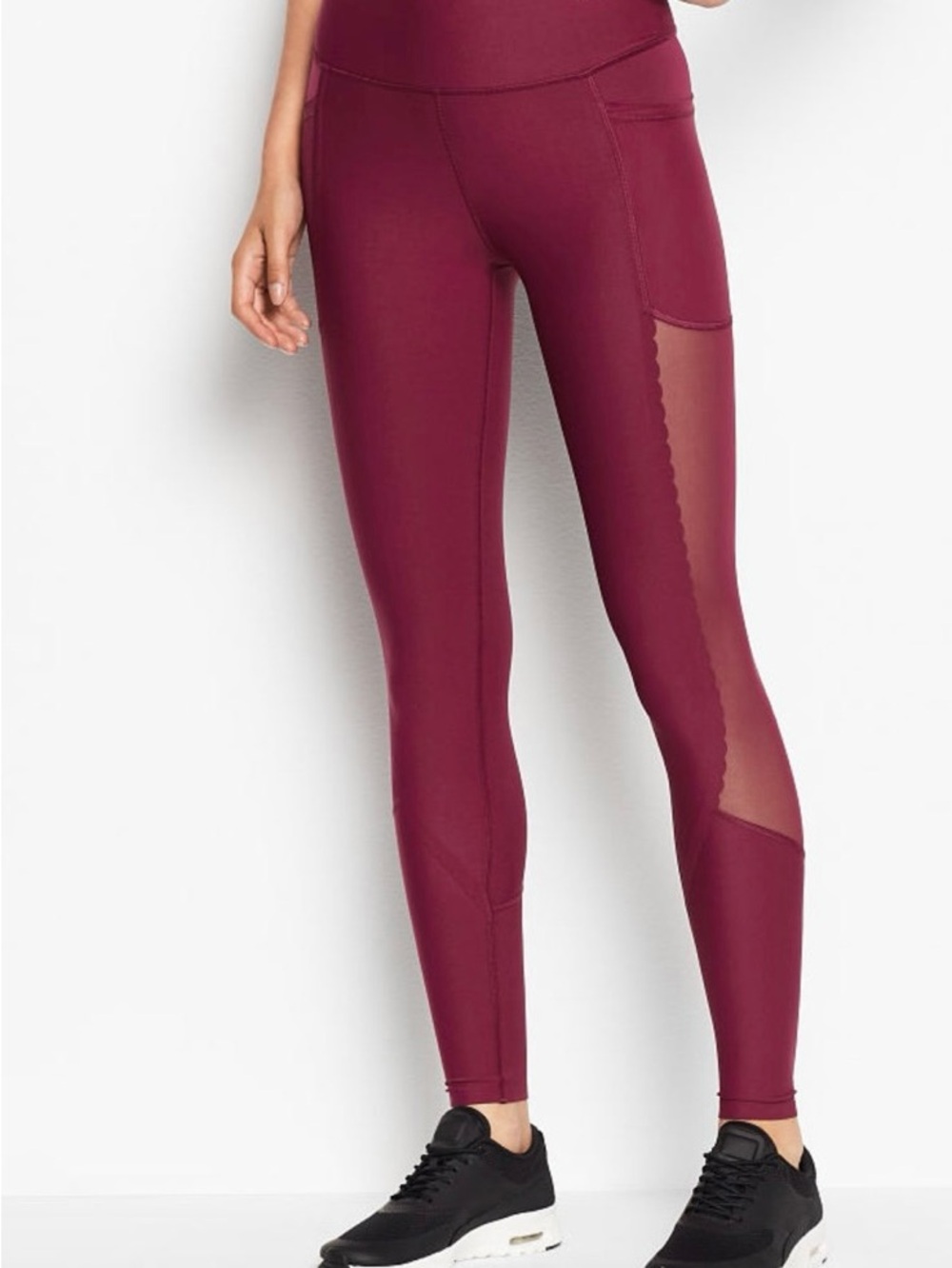 Nwt Victoria  sport total knockout tight Maroon High-Waist Mesh Panel Leggings